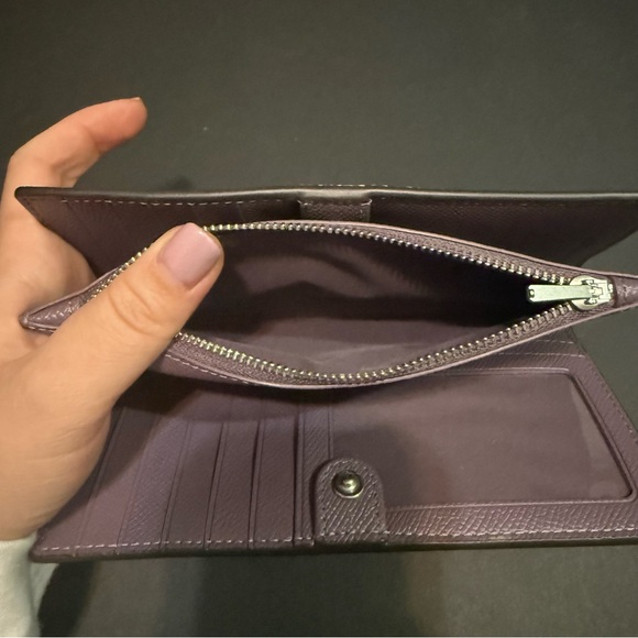 Coach Lilac purple Women's Slim Wallet durable chic crossgrain leather - Picture 4 of 10